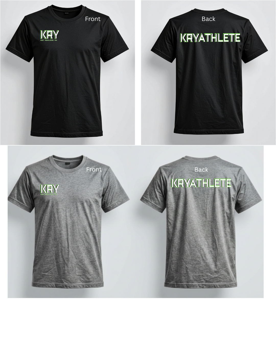 KRYATHLETE Logo black or grey Performance T-shirt