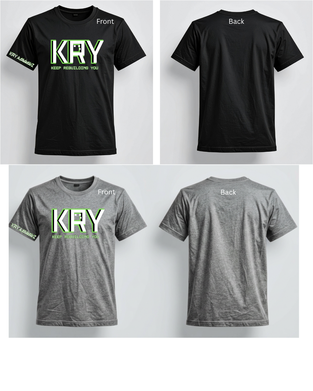 KRY Big Logo black or grey Cotton T-shirt
